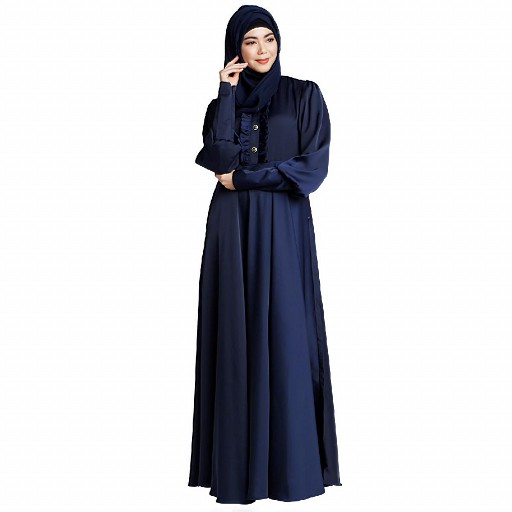 Umbrella abaya in shiny nida fabric- Navy Blue